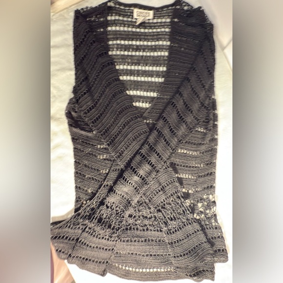 Chico's Black Open-Knit Cardigan - Picture 4 of 9